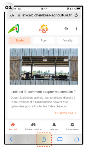 Installer l'application sur Apple